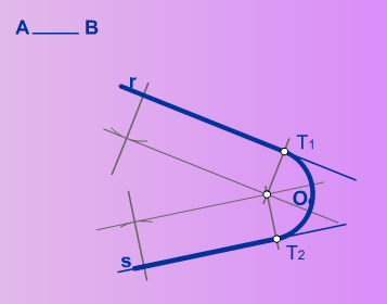 Enlace de dos rectas cualesquiera mediante un arco AB