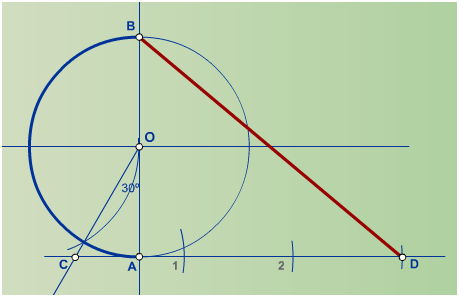 Rectificación de un arco equivalente a media circunferencia