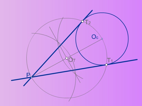 Rectas tangentes, desde un punto P, a una circunferencia